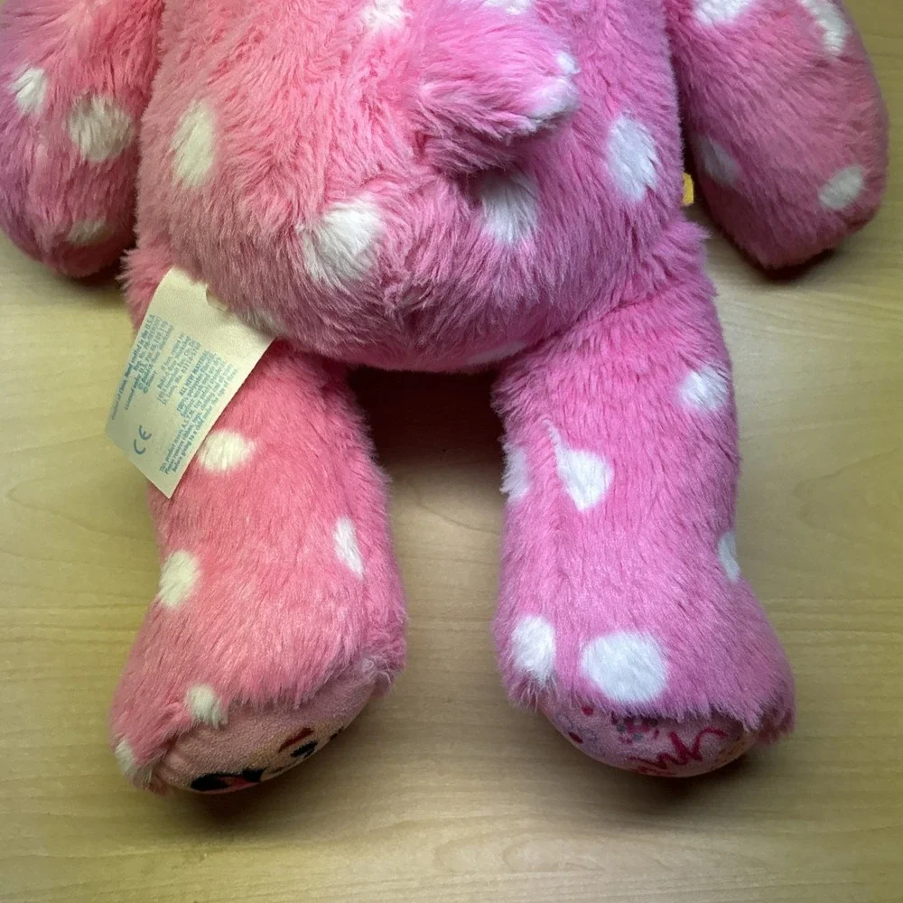 Build A Bear Pink Polka Dot Disney Minnie Mouse W/Bow Plush Stuffed Animal